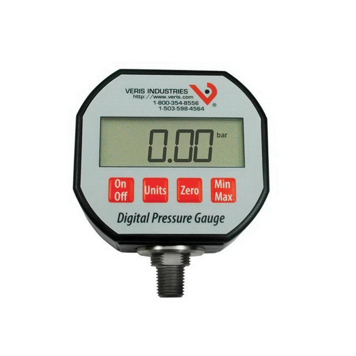 Rugged 1-Piece Digital Pressure Gauge, -14.7 to 50 psig | Veris Pressu